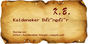 Kaldeneker Böngér névjegykártya